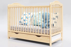 Łóżeczko Alek sosna 120/60 z szufladą