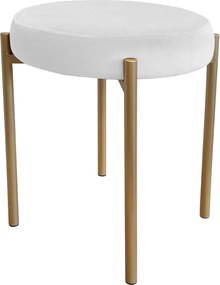 Taboret DIOR stelaż metalowy tkanina Welur : Kolor Stelaża - Złoty, Kolor tkaniny - VELVET - MG39, Typ tkaniny - Velvet