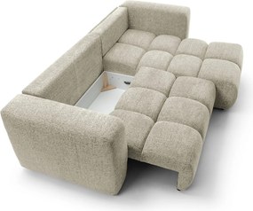 Masseno Narożnik ARTE z funkcją spania i pojemnikiem na pościel Narozniki L, Rozkładana sofa - Kremowy, BELLO 05