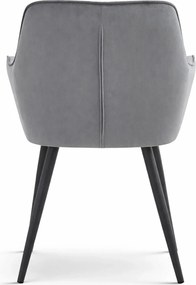 Ciemnoszare krzesło welurowe tapicerowane D6-L17