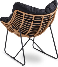 Fotel Wypoczynkowy Ogrodowy FIN na Płozach Czarny Nowoczesny