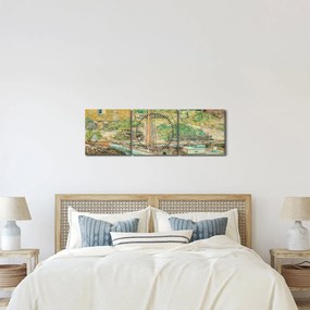 Obraz - Childe Hassam, Oyster Sloop, Cos Cob, reprodukcje (z zegarem) (90x30 cm)