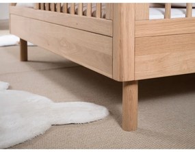 Łóżeczko z litego drewna dębowego 70x140 cm w naturalnym kolorze Forrest – Vipack