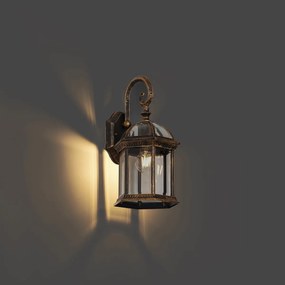 Klasyczna zewnętrzna lampa ścienna antyczne złoto IP44 - Glasgow