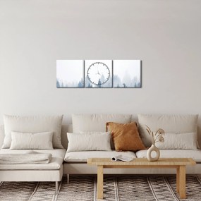 Obraz - Mglisty las (z zegarem) (90x30 cm)