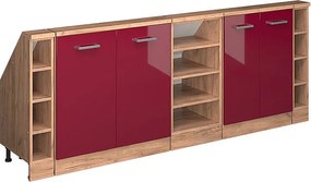 Szafka kuchenna na dach skośny czerwony połysk 210x46x81.6 r-line