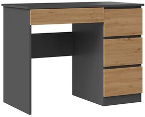 Nowoczesne Biurko Z Szufladami Antracyt Dąb Artisan N2-S20