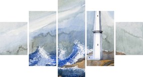 Obraz malowania latarni morskiej (125x70 cm)