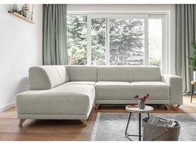 Beżowy rozkładany/ze schowkiem narożnik (lewostronny/w kształcie litery L) Classy Sophie – Miuform