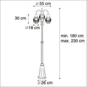 Zewnetrzna Inteligentna lampa zewnętrzna czarna 3-punktowa IP44 z Wifi ST64 - Guardado Rustykalny / Vintage Oswietlenie zewnetrzne