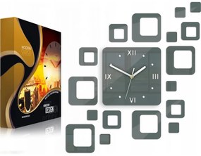 Zegar na ścianę nowoczesny naklejany ozdobne elementy cichy mechanizm loft