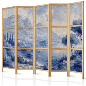Parawan japoński Pejzaże 225x172 cm 5-częściowy szary ARTGEIST B