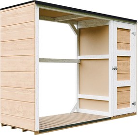 Zewnętrzny schowek na drewno opałowe - 75 x 217 x H159 cm - 1,09+0.53 m² - schowek na drewno i narzędzia - M981-HARVEST HONEY
