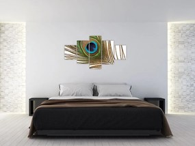 Obraz pawich piór (125x70 cm)
