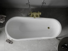 Mexen Retro wanna wolnostojąca 170 x 75 cm, biała, nogi złote - 53251707500-50