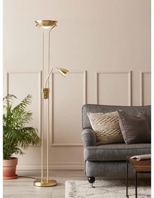 Lampa stojąca w kolorze złota z metalowym kloszem (wysokość 180 cm) Detroit – Markslöjd