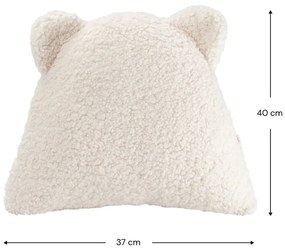 Kremowa poduszka na sofę dziecięcą z materiału bouclé Bear – Wigiwama