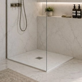 Brodzik z konglomeratu kwadratowy 90 x 90 DIAMO White