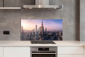 Panel szklany do Kuchni Poranny Blask nad Centrum Warszawy
