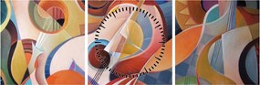 Obraz - Muzyczny abstrakt (z zegarem) (90x30 cm)