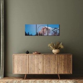 Obraz - Nocny szczyt gór (z zegarem) (90x30 cm)