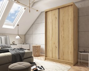 Szafa Przesuwna SOFIA 120 cm Szafa Dwudrzwiowa Dąb artisan