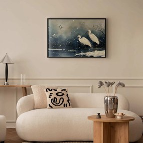 Plakat Czaple nad stawem 30x21 cm z ramą czarną bez marginesu ARTGEIST B