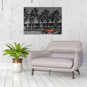 Obraz - Retro czerwony samochód (70x50 cm)