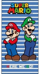 Ręcznik kąpielowy dla dzieci Super Mario i Luigi, 70 x 140 cm