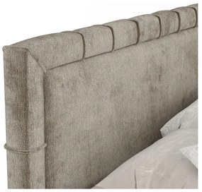 Beżowe łóżko boxspring ze schowkiem 160x200 cm Voyage – Maison de Rêve