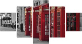 Obraz - Budki telefoniczne w Londynie (125x70 cm)