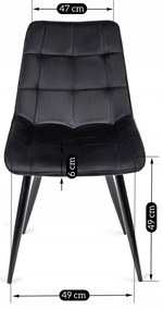 Zestaw Stół Prostokątny Rozkładany CLARK 120-160 cm Dąb Artisan/Czarny i 4 Krzesła Tapicerowane RIO Czarne Welurowe