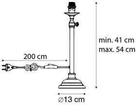 Klasyczna lampa stołowa czarna regulowana bez klosza - Accia Rustykalny / Vintage Oswietlenie wewnetrzne