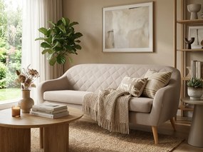 Beżowa 3-osobowa sofa CORANTI VELVET