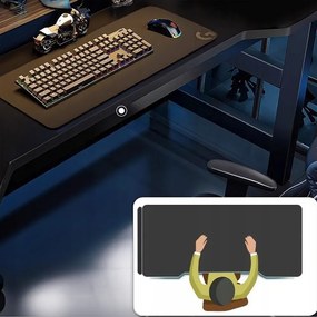 Biurko gamingowe 120 cm czarne – styl loft, blat MDF i metalowa rama, ergonomiczny design