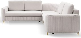 Narożnik LAREN nowoczesna sofa z funkcją spania pojemnik na pościel lewa strona CASTEL 04 251x251x85 cm