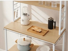 Regał kuchenny LORANO 167x80 cm, biały / dekor dąb