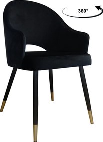 Krzesło Velvet tkanina Welur noga metalowa krzesło tapicerowane premium : Kolor nogi - Czano-złota stożek, Kolor tkaniny - VELVET - MG19, Typ siedziska - Siedzisko obrotowe 360°