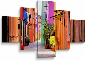 Obraz - Kolorowy dom w Burano, Wenecja (125x70 cm)