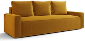 Żółta sofa rozkładana z pojemnikiem B9-W06