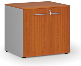 Szafa biurowa z drzwiami PRIMO GRAY, 800 x 640 x 735 mm, szary/wiśnia