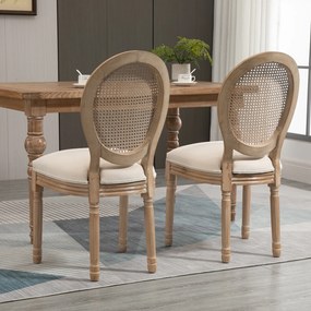 HOMCOM Zestaw 2 krzeseł jadalnianych wygodne i stylowe wymiary 49x56x96 cm do salonu | Aosom PL