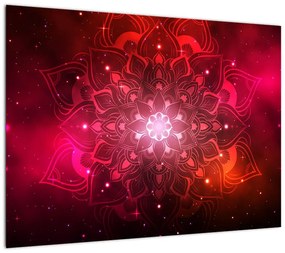 Obraz na szkle czerwonej abstrakcji (70x50 cm)