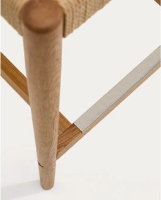 Hoker z litego drewna dębowego w naturalnym kolorze (wysokość siedziska 65 cm) Analy – Kave Home