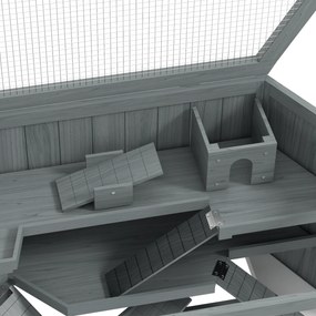 PawHut Klatka dla chomika, 3 poziomy, wyjmowana taca, Drewno/Metal, 115x60x55 cm