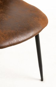 Zestaw 4 Krzese Black Teok Ekoskóra