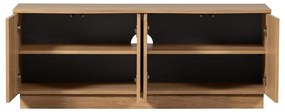 Szafka pod TV z litego drewna dębowego w naturalnym kolorze 133x52x45 cm Zuma – WOOOD