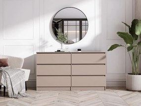 Komoda: 6 szuflad, karmelowa, 139 x 79 x 39 cm