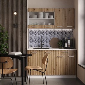 Pojedyncza kuchnia dąb rzemieślniczy/biały 140x60x81.6 r-line