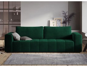 Zielona aksamitna rozkładana sofa Milo Casa Luca